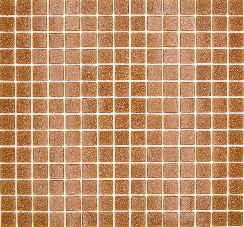 MOS200-A34 - Baldosa de mosaico de cristal, color marrón
