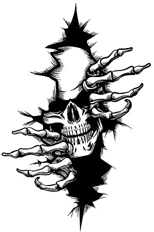 Crâne Tête De Mort Skull Horreur Stickers Décalque Autocollant Sticker Pour Voiture Véhicule Automobile Autocollant (12x18 cm, 2 pièces)