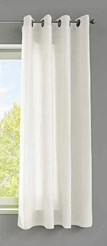 Gardinenbox 1er Set Vorhänge Schal Ösen »Berlin« HxB 145x140 cm Creme Blickdicht Microsatin Lichtdurchlässig Uni Matt, 20405N