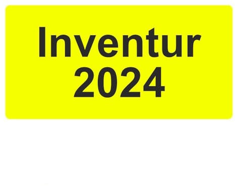 Inventuretiketten, Inventuraufkleber - Inventur 2024-100 x 50 mm - 500 Stück (Leuchtgelb)