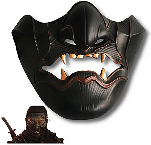 Ghost of Tsushima Maske Jin Sakai Japanischer Samurai-Krieger Cosplay Halloween Kostüm Maskerade Party Requisiten