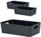 3x Ordnungsbox - 12 cm hoch - anthrazit - 39,5x 25 cm - Ordnungskorb - Regalorganizer Wandregal