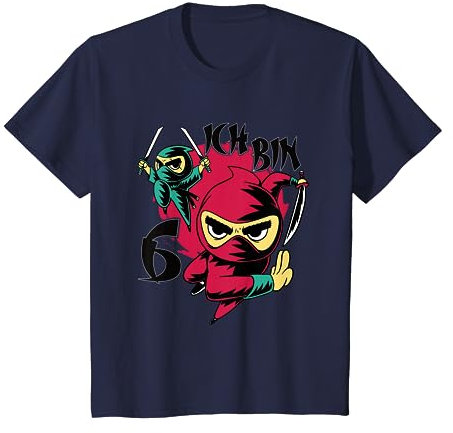 Kinder Kinder Sechsjähriger 6. Geburtstag Ich bin 6 Ninja T-Shirt