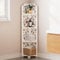 Dripex White Corner Shelf, Free Standing Shelf, Floor Storage Unit for Bathroom, Living Room or Bedroom(4 Tier Baroque Style)