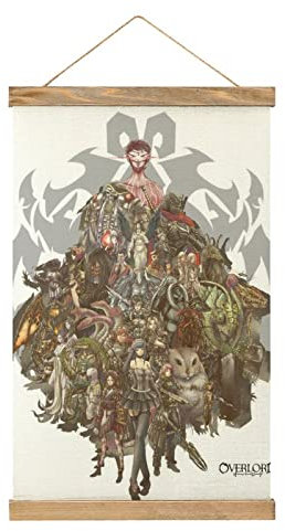 YBEL Overlord Anime Scroll Poster Stoff Bild Kunst Holz DIY Rahmen Hängend Druck Aufhänger für Raumdekor Öl Leinwand Kit Geschenk