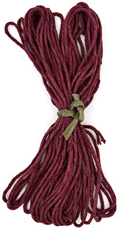Premium Maroon Macrame Cord, 50 m / 164 ft of 2 mm Thick Natural Cotton Thread Yarn Macrame Rope for Wall Hangings, Plant Hangers, DIY Crafts, Home Decorations, Gift Wrapping (Hank)