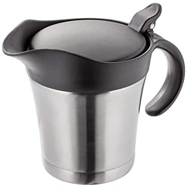 Sauce thermique en acier inoxydable - Avec couvercle à charnière - Verseuse de service isolée - Passerelle à sauce à double isolation - Pichet à sauce pour dîner, restaurants, fêtes, Noël (C)