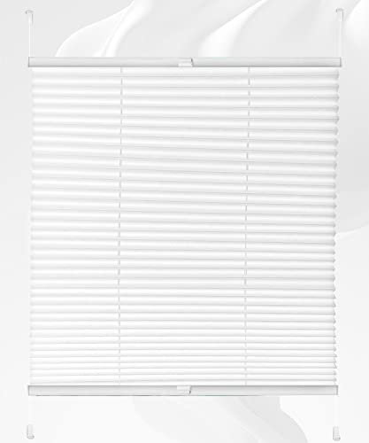 Plissee Pleated Shade Rollos Verdunkelnd & Sicht & Schallschutz Lichtdurchlässig Rollo Für Fenster & Tür Plissee Für Fenster Undurchsichtig 60 cm Breite 120 cm Höhe White 7 Stück