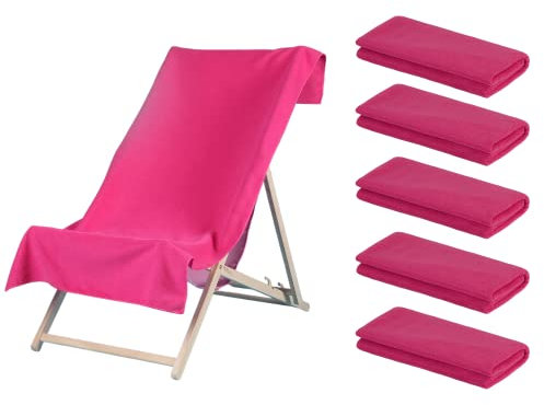 Brentfords Beach Towels for Adults, Holiday Essentials Beach Towel Quick Dry Towel Swimming Pool Gym Yoga Microfibre Towel Large Sand Free, Pink Set of 5