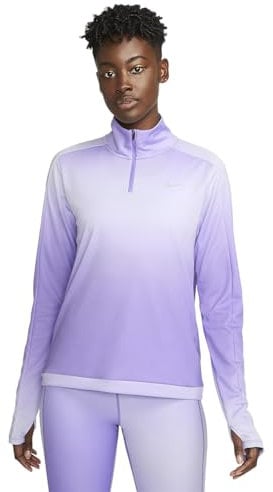 NIKE DX0956-567 W NK DF Swoosh PRNT HZ Sweatshirt Mujer Viola Tamaño M