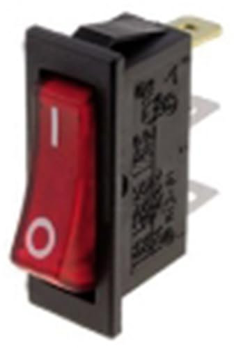 INTERRUTTORE A BASCULA UNIPOLARE LUMINOSO ROSSO 230V ON-OFF
