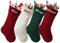 SearchI 3er Gestrickte Weihnachtsstrümpfe Personalisiert 18” Großer Individuelle Bestickte Name Nikolausstrumpf mit Benutzerdefinierte Christmas Stockings für Kamin Feiertags Familienparty Dekoration