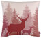 Espamira Kissenhülle Gobelin 45x45 Hirsch Dekokissen Kissenbezug Herbst Weihnachten Winter Kissen Sofakissen Eckig Landhaus Beidseitig Gewebt (Rot)
