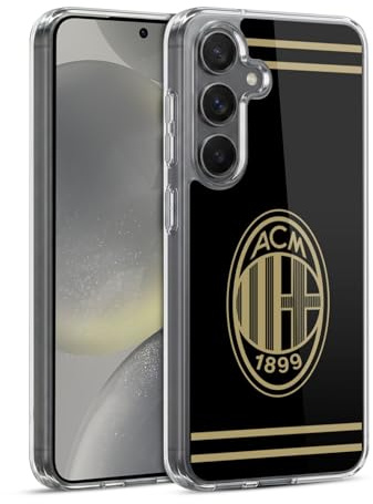 Head Case Designs Offizielle AC Milan Schwarz Und Gold Wappen Soft Gel Handyhülle Hülle kompatibel mit Samsung Galaxy S24 5G