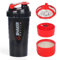 XTKS Shaker à Protéines 500ml (16oz) - Shaker Proteine avec compartiment - Bouteille Mélangeuse Anti-Fuite, Boule Inoxydable - Idéal pour Shakes, Smoothies - Sans BPA,Lave-Vaisselle (rouge)