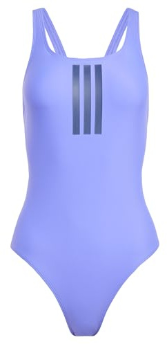 Adidas Damen 3 Stripes V-Back Swimsuit, Cobalt Blue/Dark Blue, 36