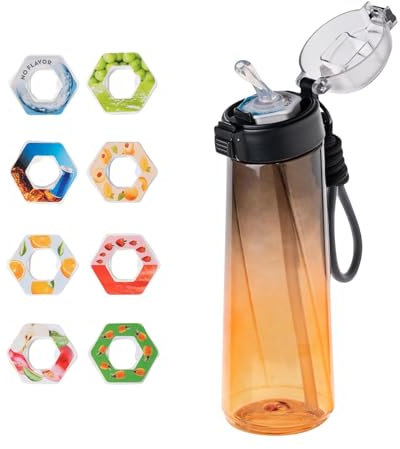 Neu Trinkflasche Flasche Original Set - Wasserflasche 850ML Starterset 0 Zucker Wasserflasche mit 8 Geschmackskapseln für ein erfrischendes Trinkerlebnis Sport Original Set 2024 (A03,850ML)