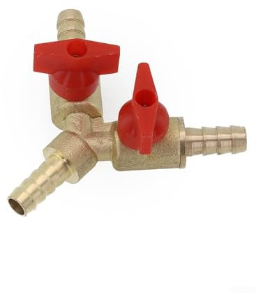 3 Way Hose Connector, Brass Ball Valve For Fuel, Gas, Water, Oil, Y Shut Off Ball Valve Brass Hose Fitting Splitter(6mm)