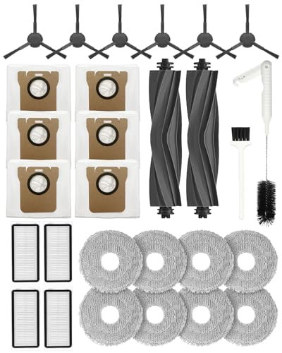 Yivy 28 piezas de repuesto para aspiradoras Dreame L20 Ultra/L20 Ultra Complete, S20 Ultra/S20 Ultra Complete. Kit de accesorios: 2 cepillos principales, 6 cepillos laterales, 4 filtros HEPA, 6 bolsas