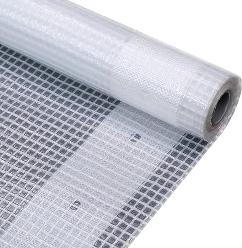 Homgoday Lona Impermeable 260 g/m² 3x20 m Blanca Lona Impermeable Exterior con Ojales, Toldo de Rafia para Terraza, Camping y Piscina, Varios Tamaños