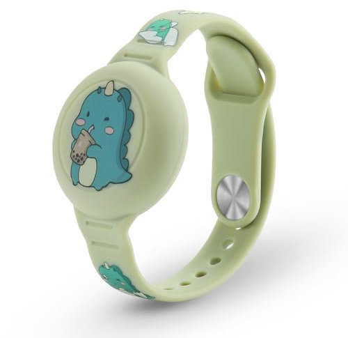 Airtag Armband für Kinder - Wasserdicht, Verstellbar, GPS Tracker, Verdeckt, Silikon, Verlust- und Kratzfest - Geeignet für Männer und Frauen (Grüner)