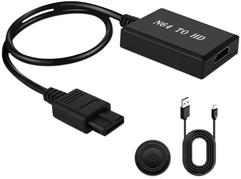 Hocklliy N64 HDMI Adapter,N64 to HDMI Converter Enhance Your Gaming Experience,N64 to HDMI Adapter Cable Compatible with Nintendo 64/Snes/Gamecube/Sfc/Ngc Console/Hdtv/Monitor/Projector