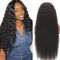 Weeybay Echthaar Perücke für Damen Perücken Deep Wave Human Hair Wig 4X4 Lace Closure Natural Black 150% Density Unprocessed Remy Hair Glueless for Woman 24 Zoll