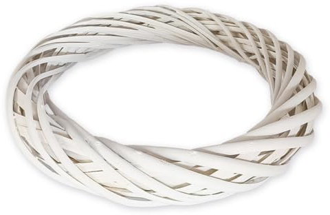 Corona decorativa de sauce, color blanco, 30 cm, corona grande, natural, moderna, corona de mimbre natural, decoración de mesa, corona de pared, decoración de pared