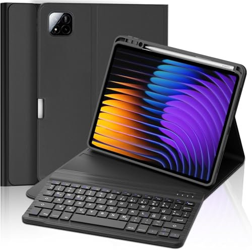 FOGARI Tastiera Magnetica per Xiaomi Pad 7/7Pro 11.2 2025, QWERTY Italiano Keyboard Bluetooth Staccabile con Touchpad Intelligente, Custodia con Xiaomi Pad 7/7Pro 11.2 2025, Nero