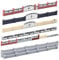 Overdrive-Racing H0 1:87 Steinmauer Mauerzaun Gartenmauer Set Für Modelbau Landschaftsbau Modeleisenbahn, Mauerset:Pfeiler-Mauer-Zaun-Tor&Tür Set, Farbe:Braun