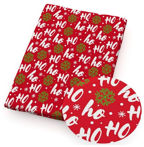 BrightGlow Weihnachtsstoffe Weihnachten Muster Stoff Weihnachtsbaum Druck Stoff zum Nähen Stoff Meterware Karo Baumwollstoff Weihnachtsmann-Motiv Stoff aus Polyester Dekorationsstoff #40 100X145cm