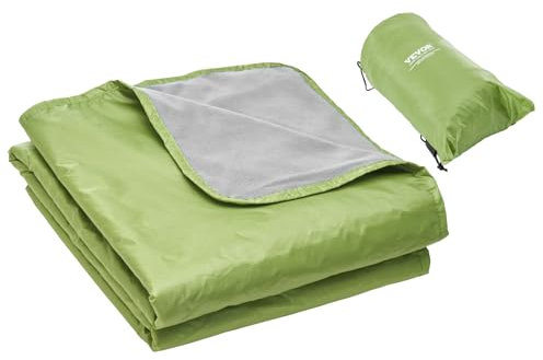 VEVOR Camping Blanket, Large Warm Wearable Stadium Blanket, Waterproof & Windproof, Polyester Fleece, Flame Retardant, Great for Outdoors, Picnics, Hiking, Sports Events, Travel, 79 x 59, Army Green