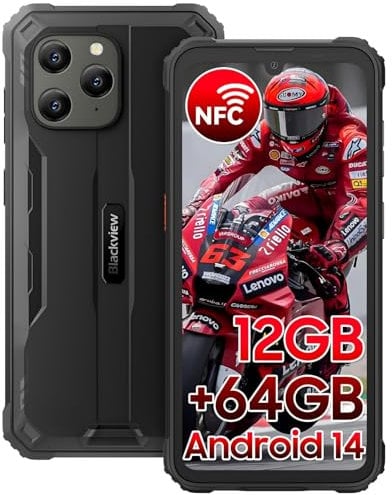 Blackview BV5300 Pro Rugged Smartphone Android 14, 12GB+64GB/1TB, 6580mAh Battery, IP68/IP69K/MIL-STD-810H, 6.1 HD+, NFC - Black