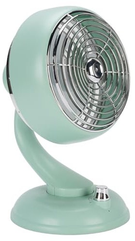 Ghzste Ventilatore oscillante tavolo, ventola vintage, ricaricabile USB, ventola desktop, silenziosa per la casa e l'ufficio