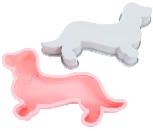 MAGICLULU Pack of 2 Silicone Cake Moulds Non-Stick Dachshund Dog Mould Baking Moulds Dog Treat Moulds Cute Chocolate Mould Candy Mould for Chocolate Candy Cake Bread