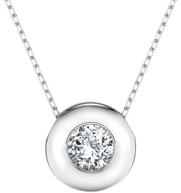 EDELIND Goldkette Damen 585 Echtgold Diamant Anhänger 0.15 Ct - mit Ankerkette Gold 45 cm, Längenverstellbar - Gelbgold, Roségold oder Weißgold - mit Geschenkbox