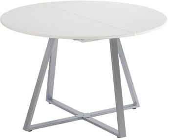 Vicco Esstisch Loyd, Weiß/Grau, 120-160 x 120 cm | ausziehbar, mit Auszugsfunktion für flexible Tischgrößenanpassung