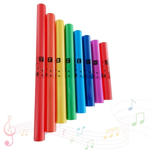 8 Teiliges Musik Sound Percussion Röhren Set mit Percussion Kappen, Musikinstrumenten Musik Sound Röhren Set für Gemeinsame Auftritte im Freien, Zuhause, Klassenzimmer