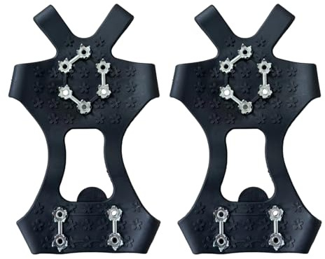 -Stollen für Schuhe – 10 Spitzen für rutschfeste Griffigkeit | Anti-Rutsch-Geräte für und Schnee | Für Outdoor-Arbeit, Winterwanderungen, Wandern, M