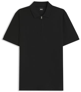 BOSS Herren H-Paras 70 Poloshirt aus Baumwoll-Mix mit Reißverschlussleiste Schwarz001 XXXL