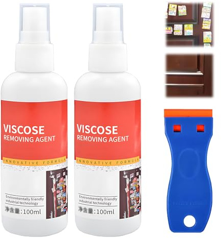 2 Pcs Klebereste Entferner,100ml Sekundenkleber Aufkleber Klebstoffentferner,Ettikettenlöserspray Etikettenentferner Kleberentfern,Kleberlöser Klebstoffentferner Extra Stark Kleberest Spray,Mit Spatel