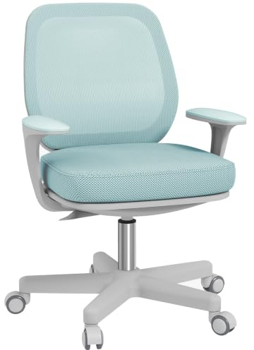 Vinsetto Fauteuil de Bureau, Hauteur Réglable, Dossier Moyen, Vert | Chaise de Bureau Ergonomique en Maille, Pivotante 360°, pour Chambre, Télétravail, Charge 120 Kg