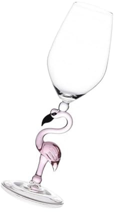 TOYANDONA Verre à Vin Flamant Rose en Verre Robuste 330Ml Design Créatif Maison, Bar et Fêtes