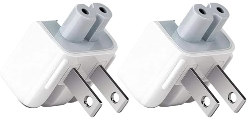 Flomiara 2 Stücke AC Adapter Reiseladegerät Konverter US Duck Head Stecker, AC Adapter US Stecker, Adapterstecker für Apple Ladegeräte US-Stecker für iPad iPhone MacBook Air Netzteil Reiseadapter