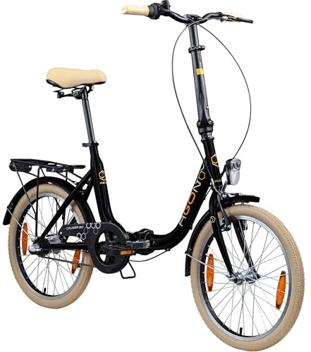 AGON Klappfahrrad 20 Zoll Faltrad Klapprad Fahrrad Cruiser 20 StVZO Beleuchtung