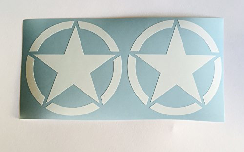 2 x Us Army Stern Weiß Oldschool Auto Aufkleber Tuning Sticker Hotrod Retro Usa
