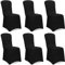 DETEX® Stuhlhussen 6er Set Schwarz Stretch Dehnbar 30°C Waschbar Hochzeit Stuhlbezug Hussen für Stühle Bezug Überzug Esszimmerstühle ohne Armlehne