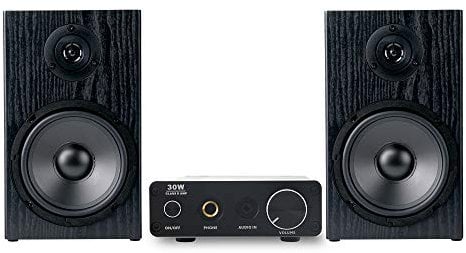 McGrey BMS-80 BK Micro-Stereo Anlage - inkl. Mini-Verstärker und Boxenkabel - Cinch und AUX-Eingang - 80 Watt - schwarz