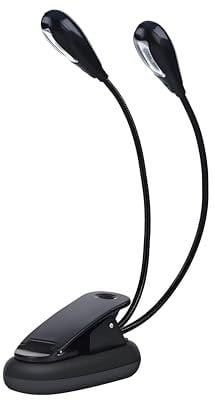 Dilwe LED-Licht für Notenständer, Einstellbar Doppelkopf Clip auf Lampe mit USB-Kabel Lampe für E-Reader Buch & Bett Kopfteil(8 Perlen)