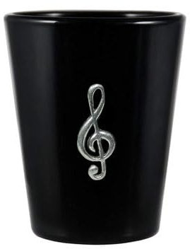Knight Treble Clef Music Symbol Black Shot Glass